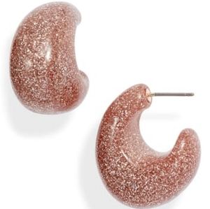 NEW Kate Spade Glitter Huggie Earrings in Gold